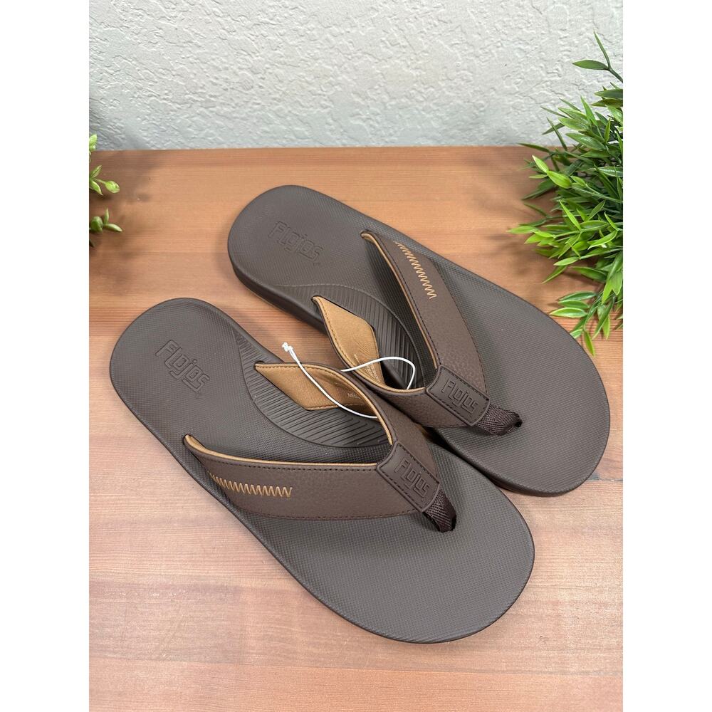 Flojos Men's Brown Flip Flop Sandals Size 8